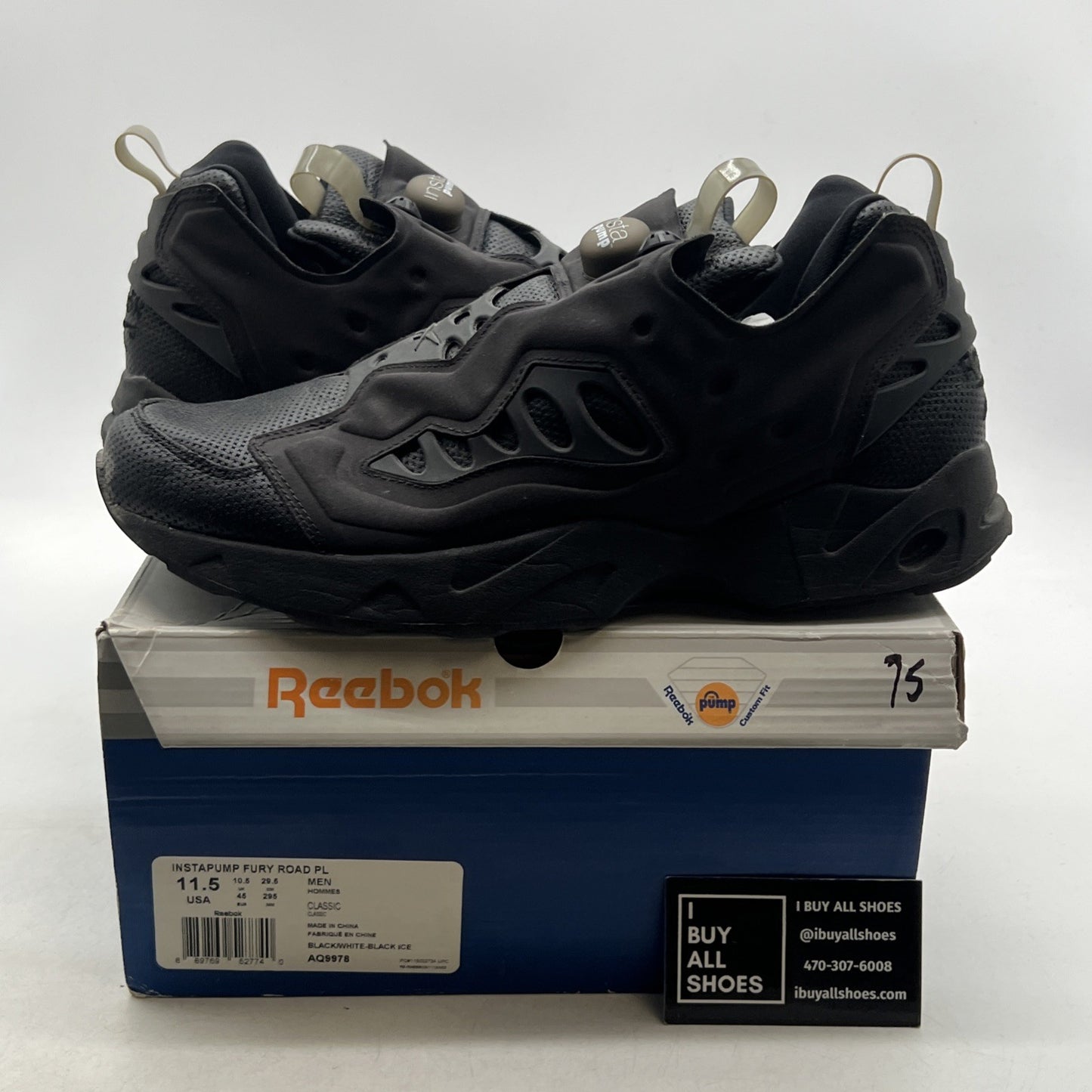 Size 11.5 - Reebok Instapump Fury Road PL Black Ice (AQ9978)