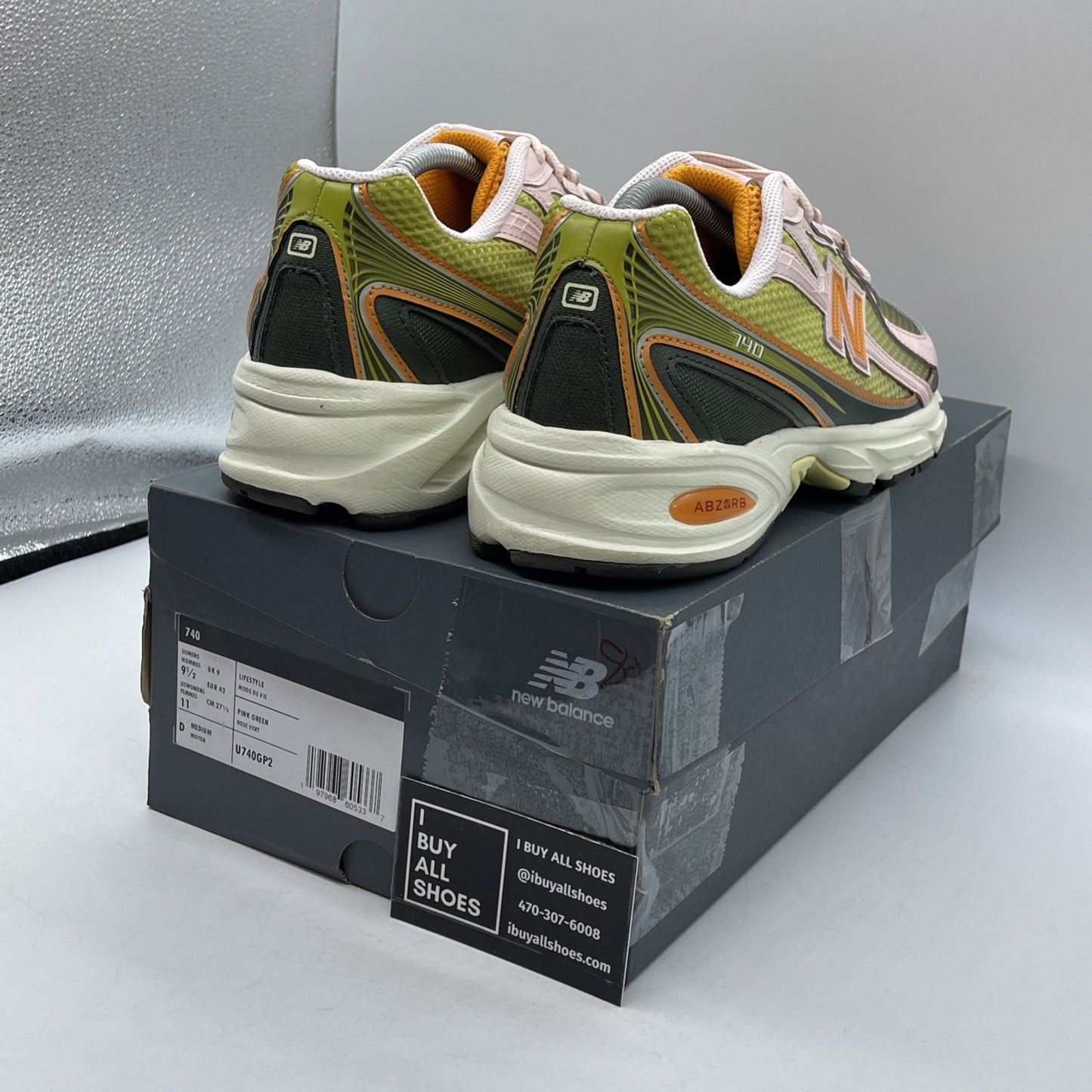 Size 9.5 - New Balance Concepts x 740 Saignee Green Pink Leather (U740GP2)