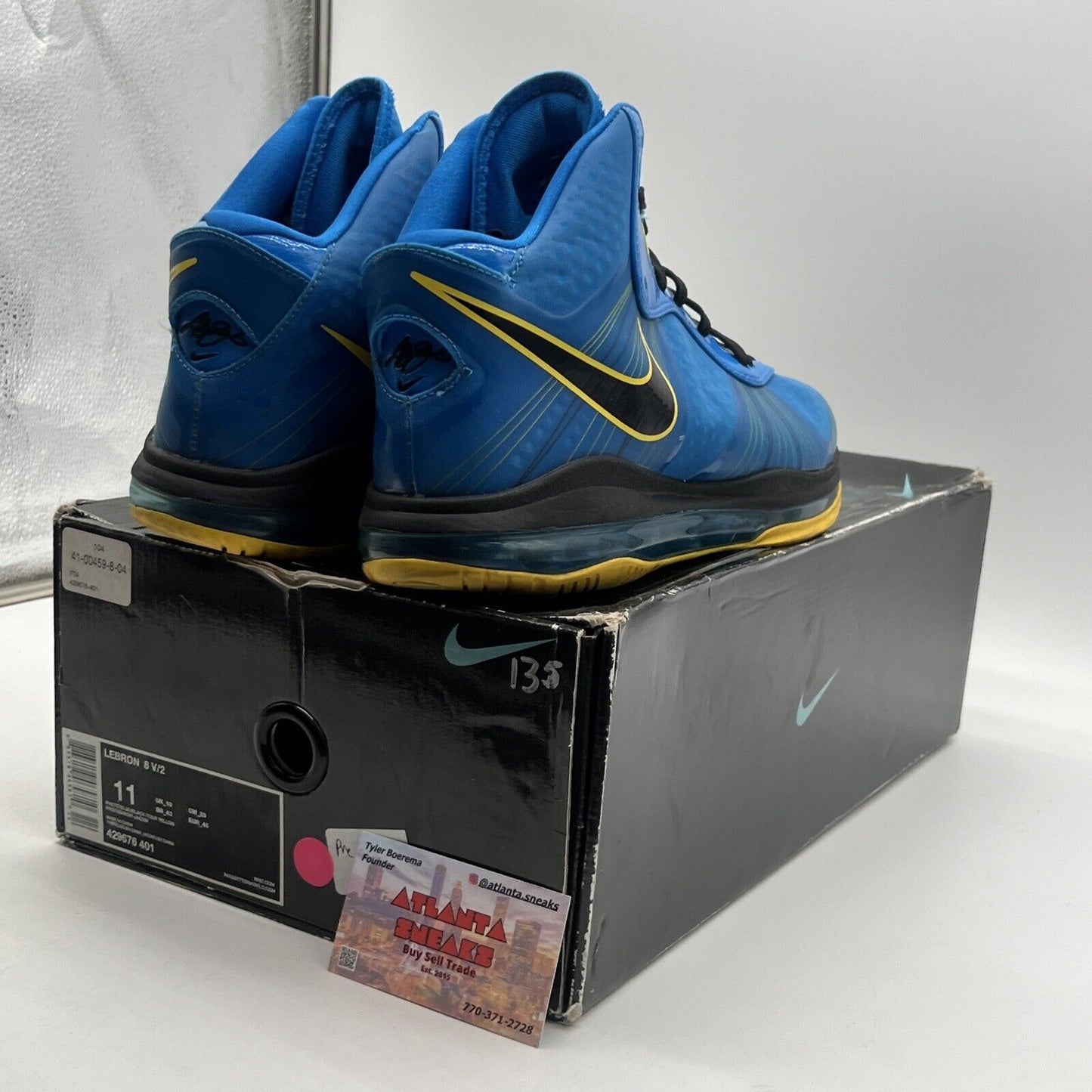 Size 11 - Nike LeBron 8 V/2 Entourage Black Yellow Blue (429676-401)