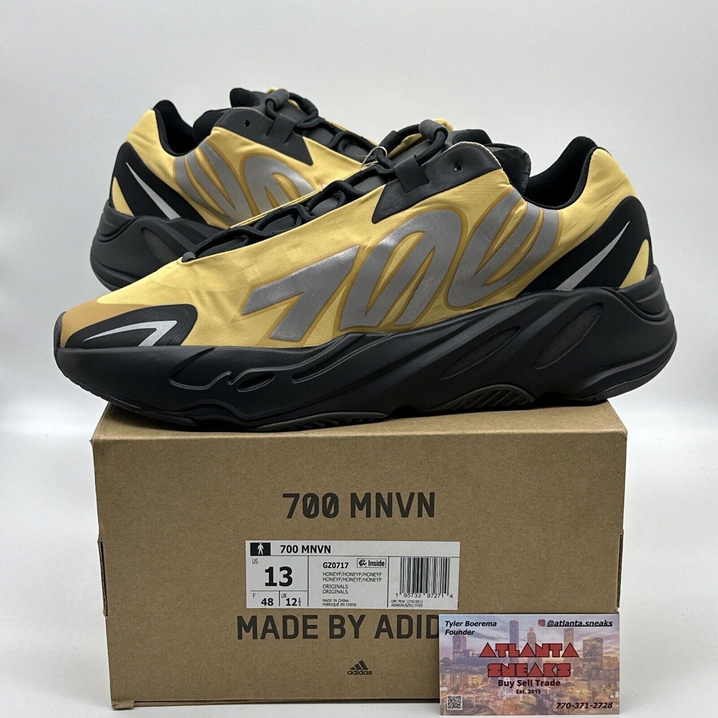 Size 13 - Yeezy Boost 700 MNVN Honey Flux Yellow Black Silver Reflective Nylon