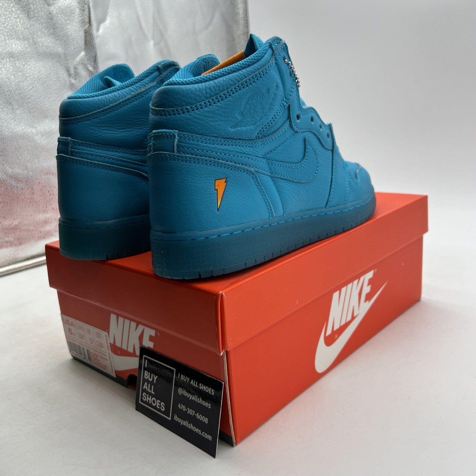 Size 6Y - Air Jordan 1 Retro OG G8RD High Blue Lagoon (AJ6000-455)