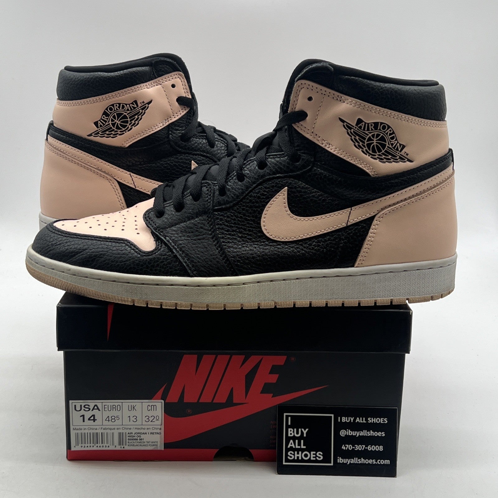 Size 14 - Air Jordan 1 Retro OG High Crimson Tint (555088-081)