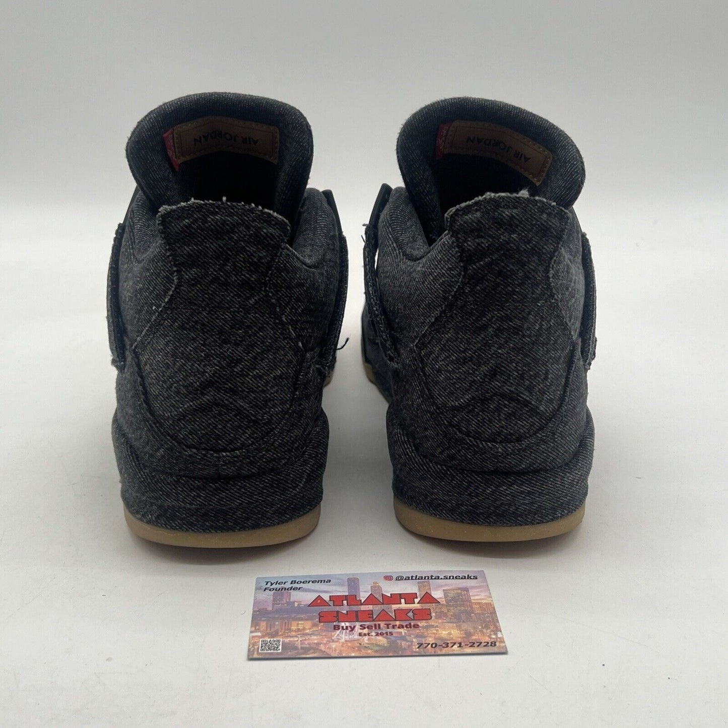 Size 10.5 - Levi's x Air Jordan 4 Retro Black Denim (A02571-001)