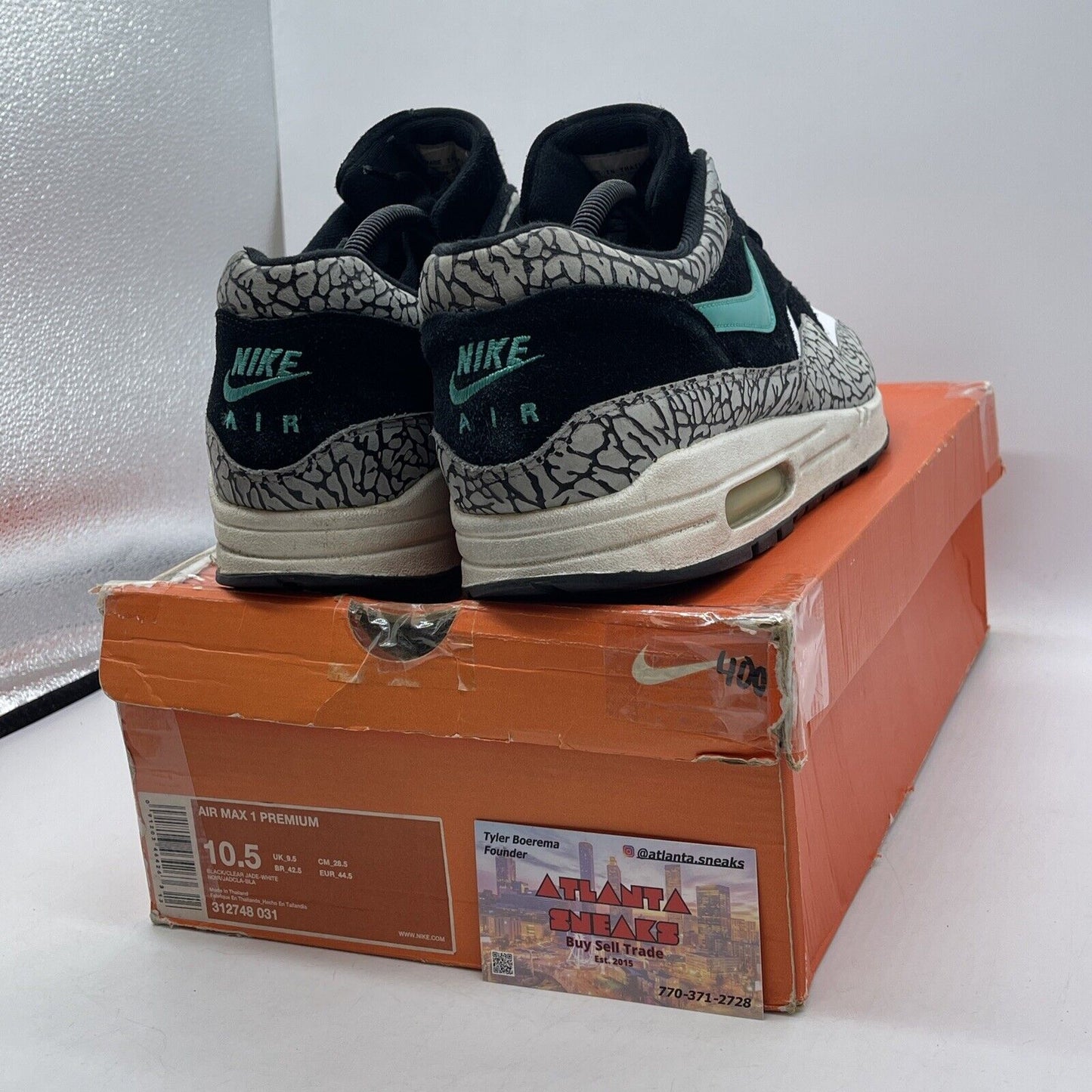 Size 10.5 - Nike Atmos x Air Max 1 Premium Elephant Suede Leather (312748-031)