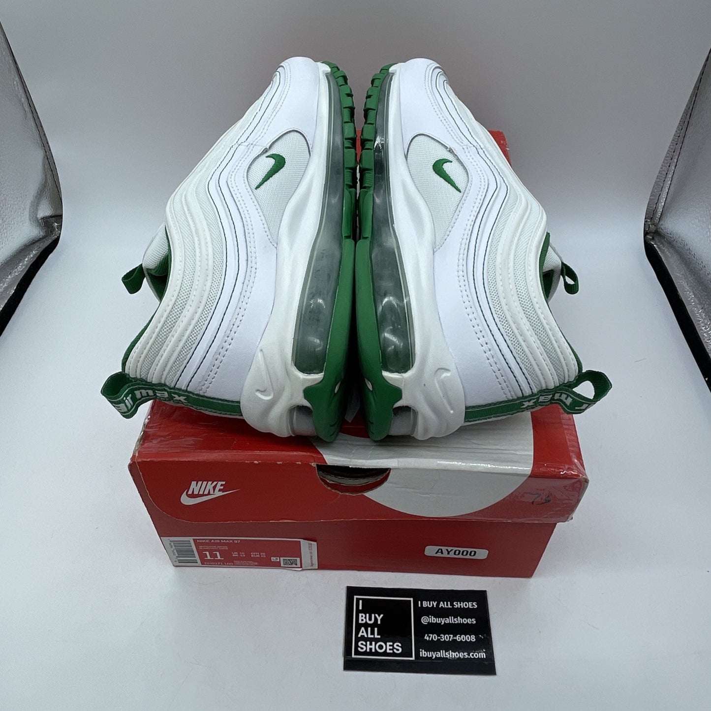 Size 11 - Nike Air Max 97 Pine Green White Suede Leather (DH0271-100)