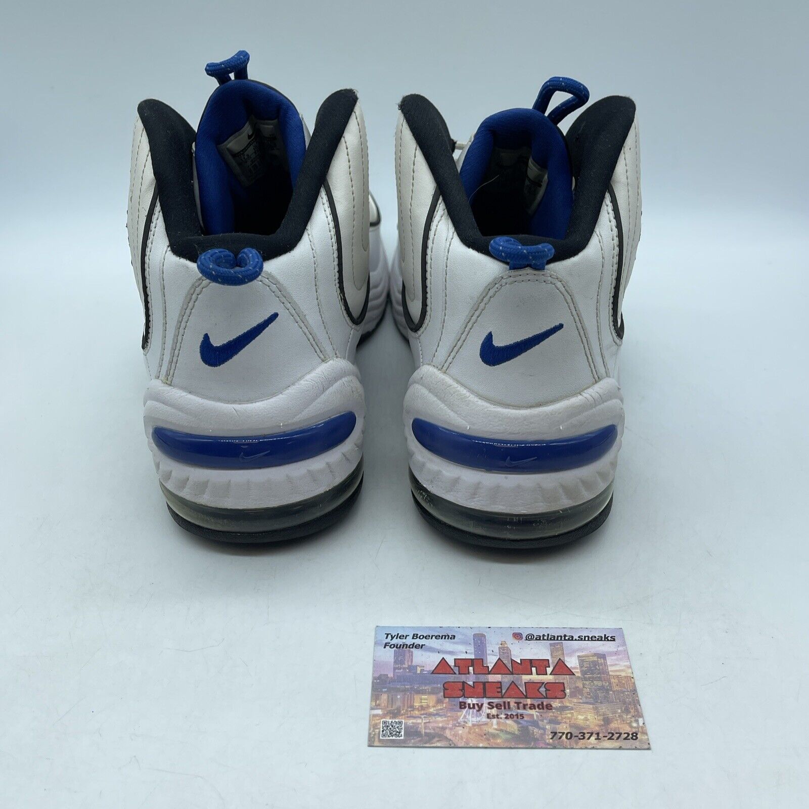 Size 11.5 - Nike Air Penny 2 2016 Home White Black Blue Leather (333886-100)