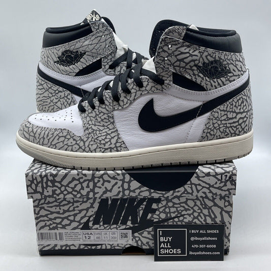 Size 12 - Air Jordan 1 Retro OG High White Cement White Grey Suede (DZ5485-052)