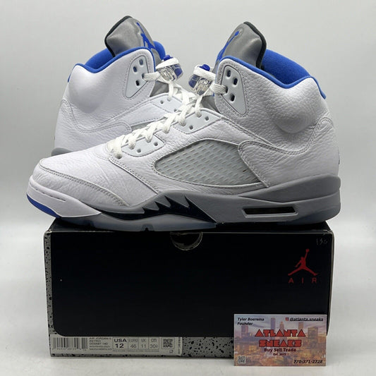 Size 12 - Air Jordan 5 Retro Stealth 2.0 Blue White Grey Leather (DD0587-140)