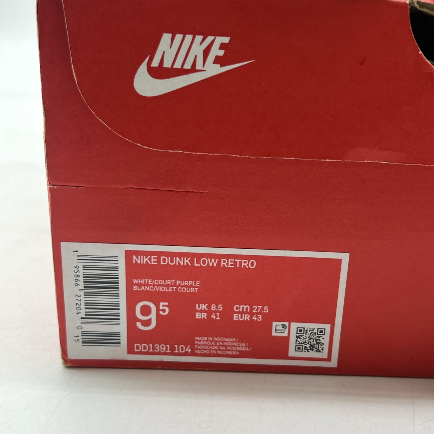 Size 9.5 - Nike Dunk Low Retro Court Purple 2022 (DD1391-104)