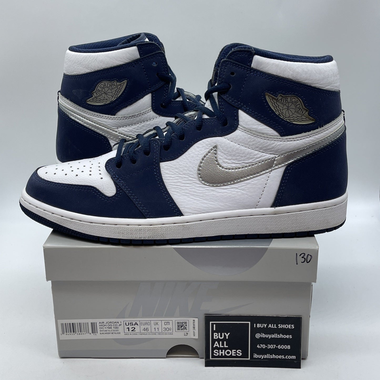 Size 12 - Jordan 1 Retro High CO.JP Midnight Navy White Suede (DC1788-100)