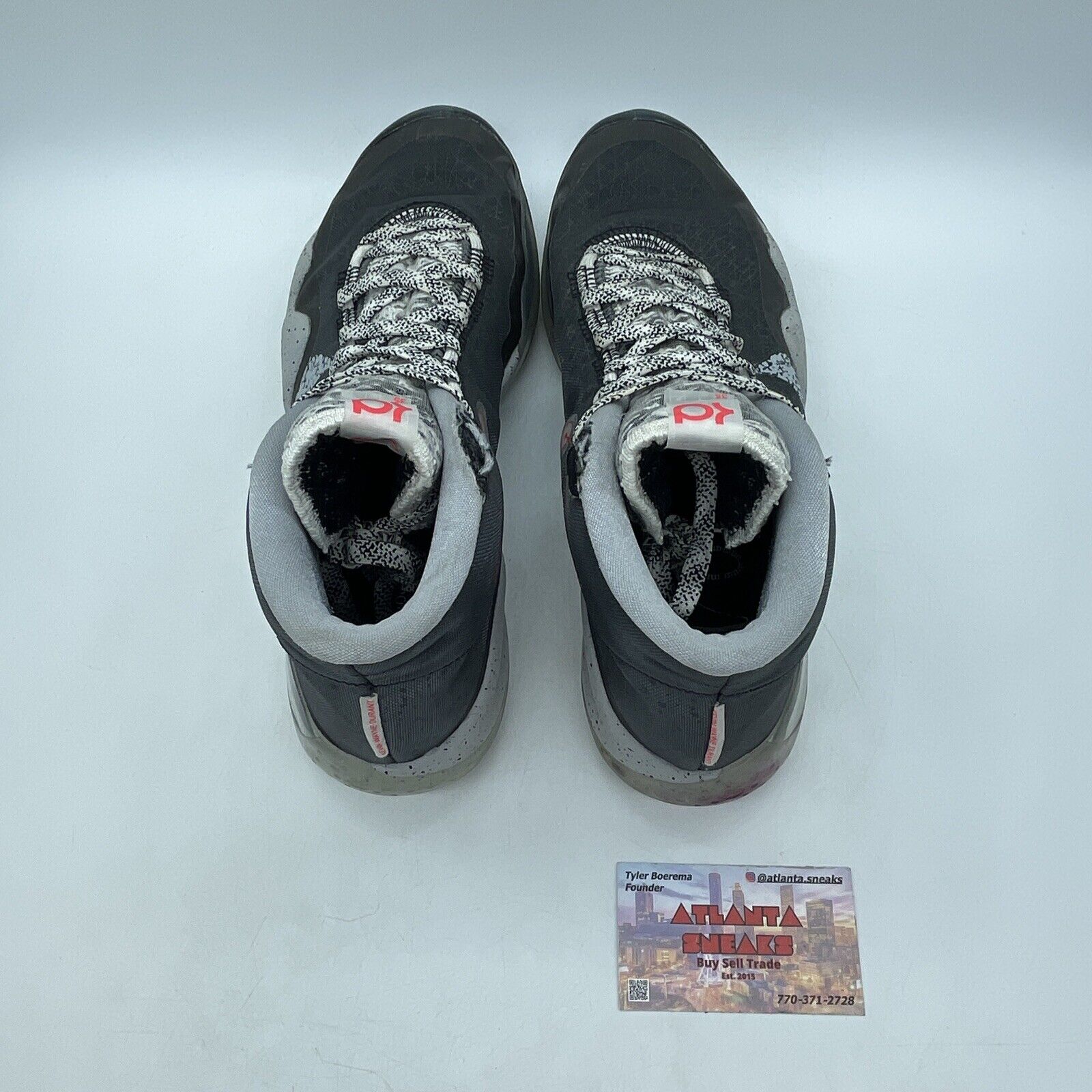 Size 10 - Nike Zoom KD 12 Black Cement Grey White Red (AR4229-002)