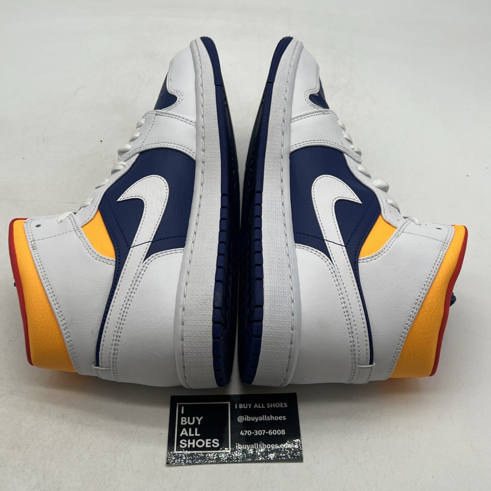 Size 11.5 - Air Jordan 1 Mid White Deep Royal Blue (554724-131)
