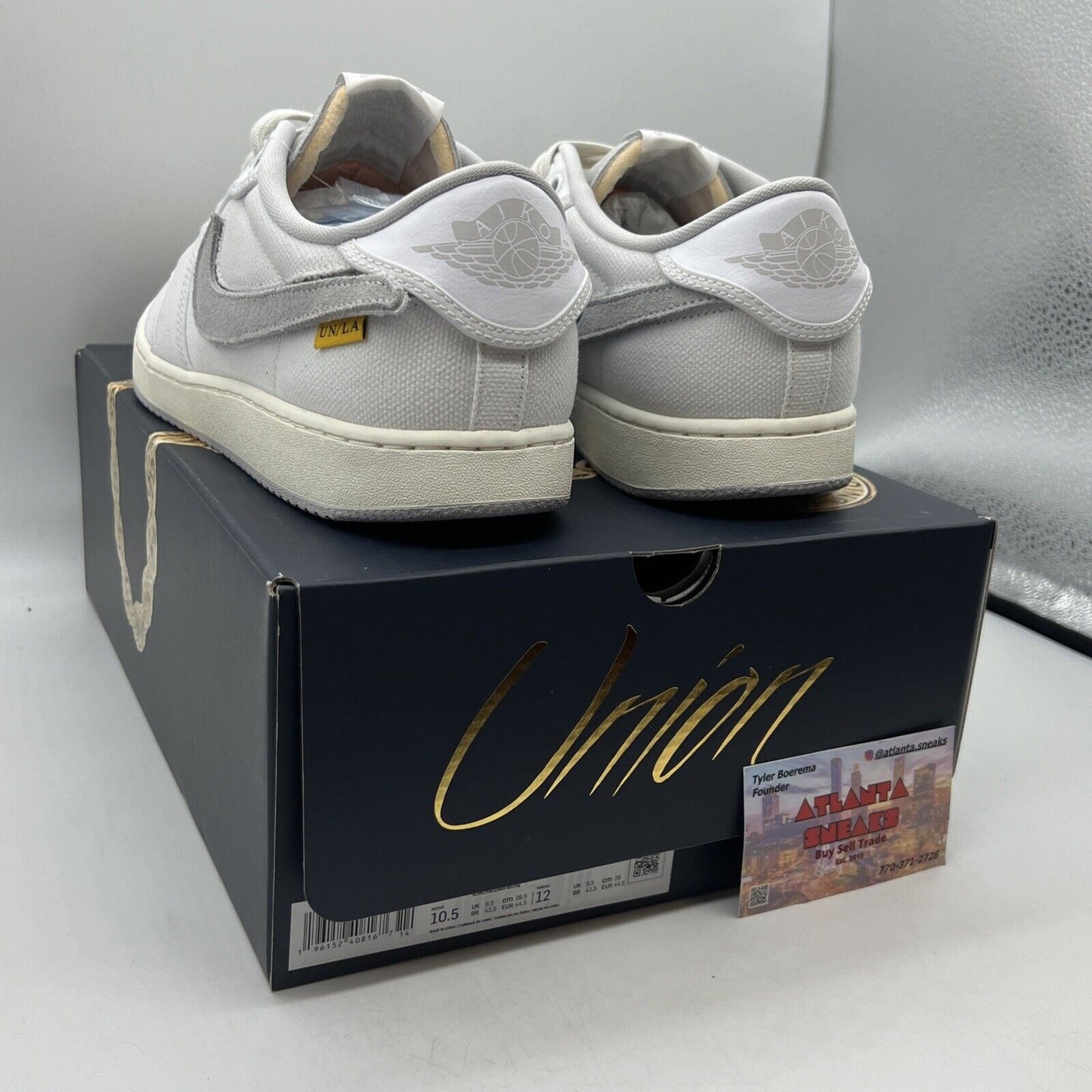 Size 10.5 - Jordan 1 KO x Union LA Low White Neutral Grey Brand New Og All