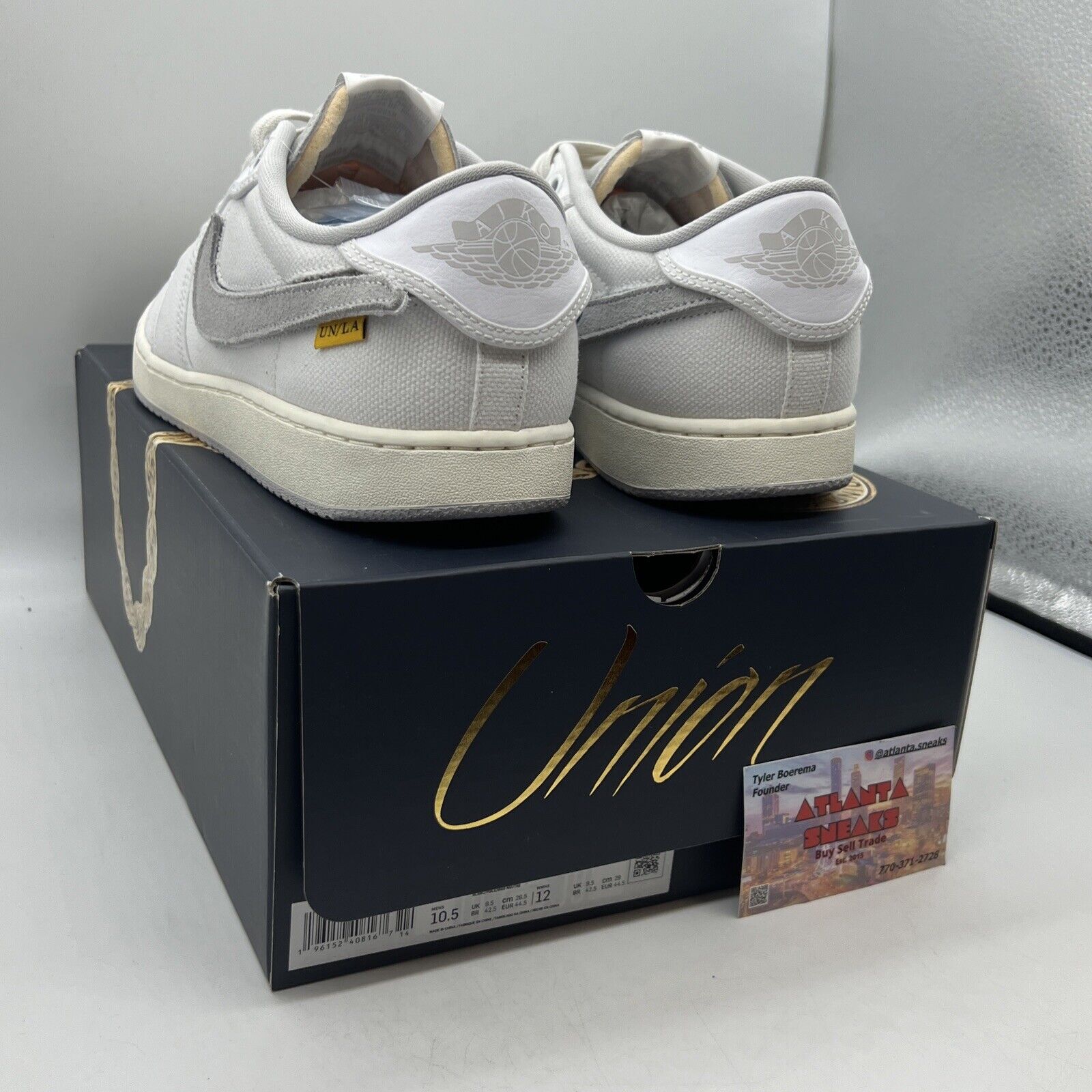 Size 10.5 - Jordan 1 KO x Union LA Low White Neutral Grey Brand New Og All