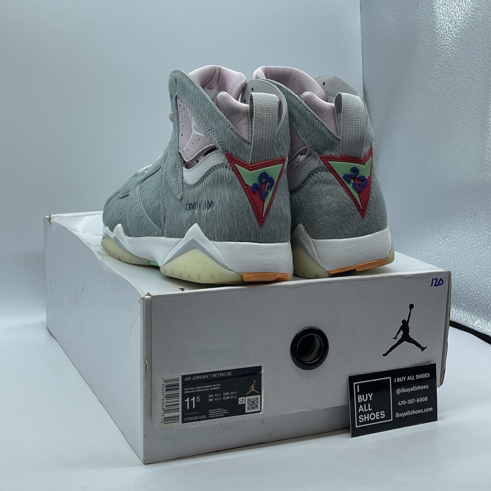 Size 11.5 - Air Jordan 7 Retro SE Hare 2.0 Grey Pink Suede Leather ( CT8528-002)