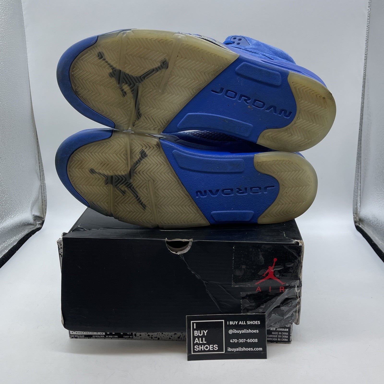 Size 11.5 - Air Jordan 5 Retro Blue Suede Silver (136027-401)