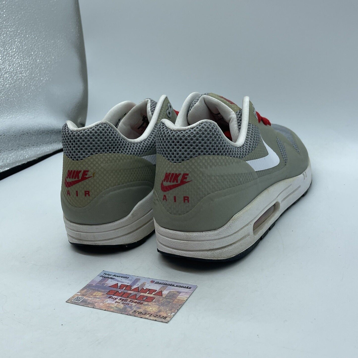 Size 12 - Nike Air Max 1 Fuse Matte Silver White Leather Suede (543213-016)