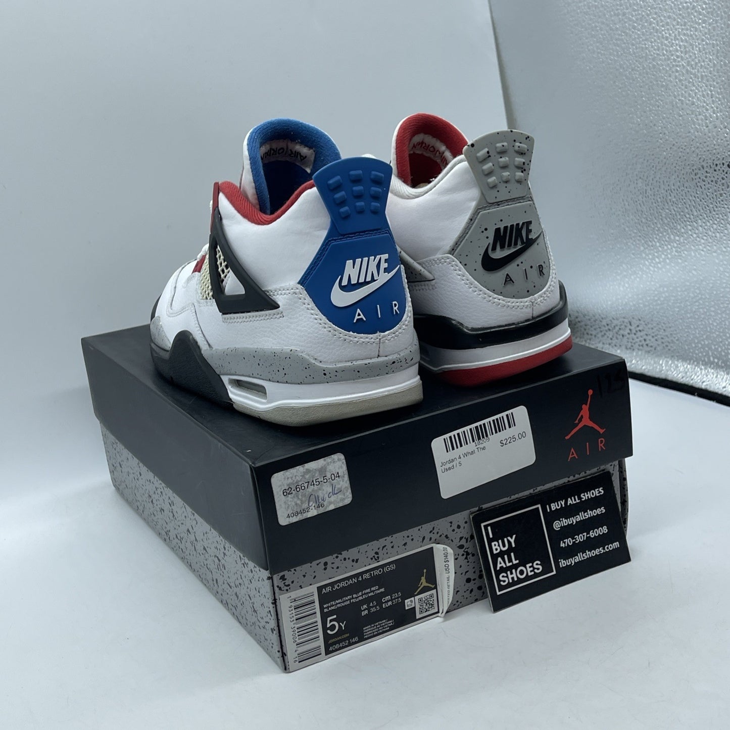 Size 5Y - Jordan 4 Retro SE Mid What The 4 White Leather (408452-146)
