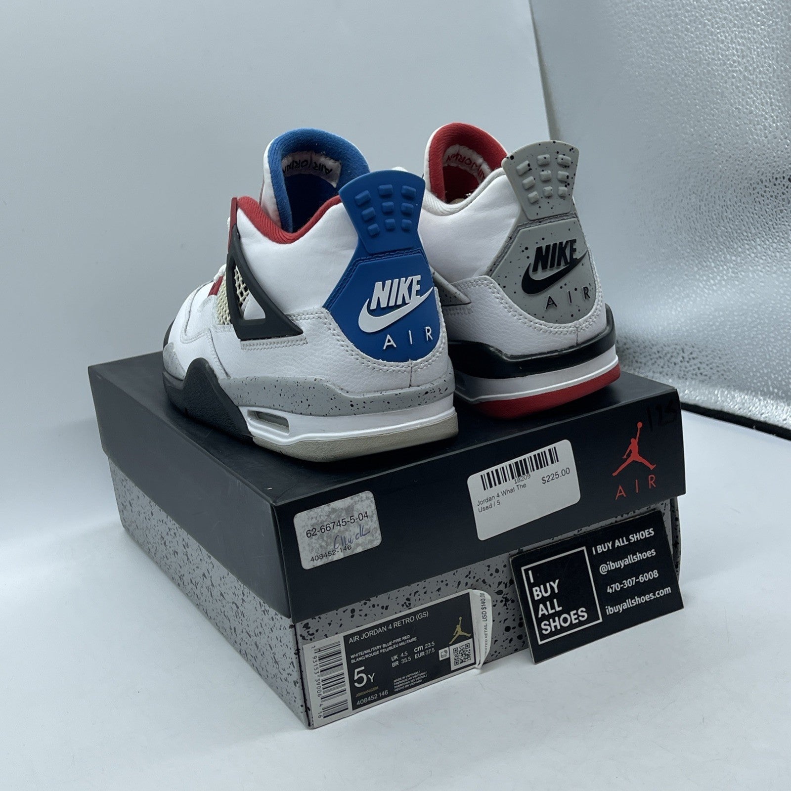 Size 5Y - Jordan 4 Retro SE Mid What The 4 White Leather (408452-146)
