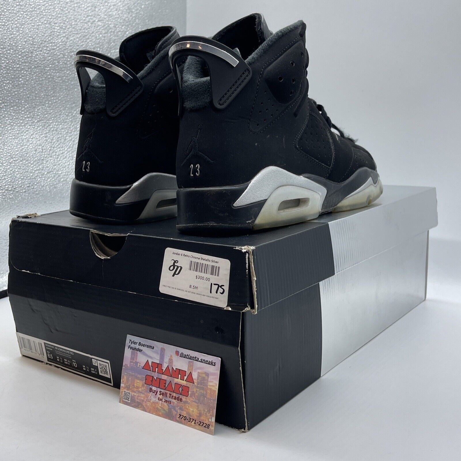 Size 8.5 - Jordan 6 Retro Mid Chrome Black (DX2836-001)