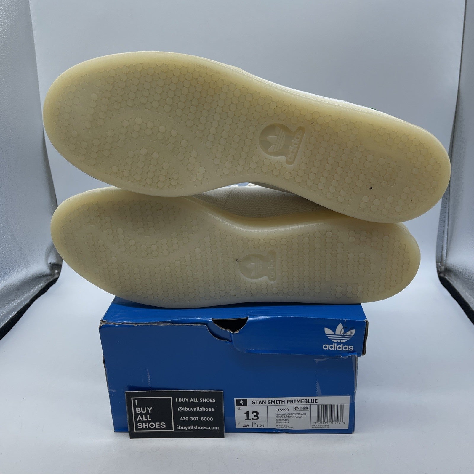 Size 13 - Adidas Stan Smith Primeblue White Green (FX5599)