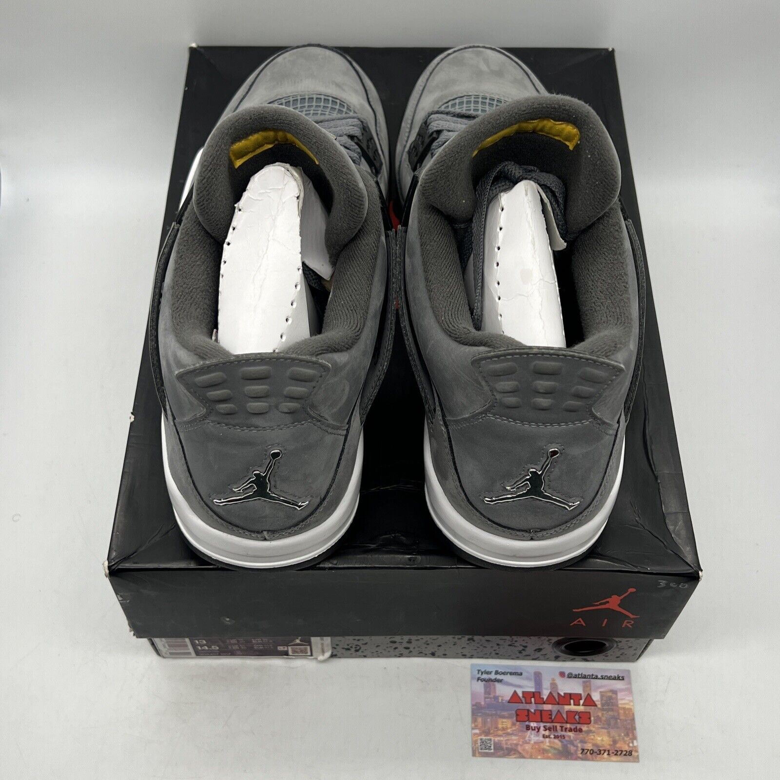 Size 13 - Jordan 4 Retro Low Cool Grey White Black Suede (308497-007)