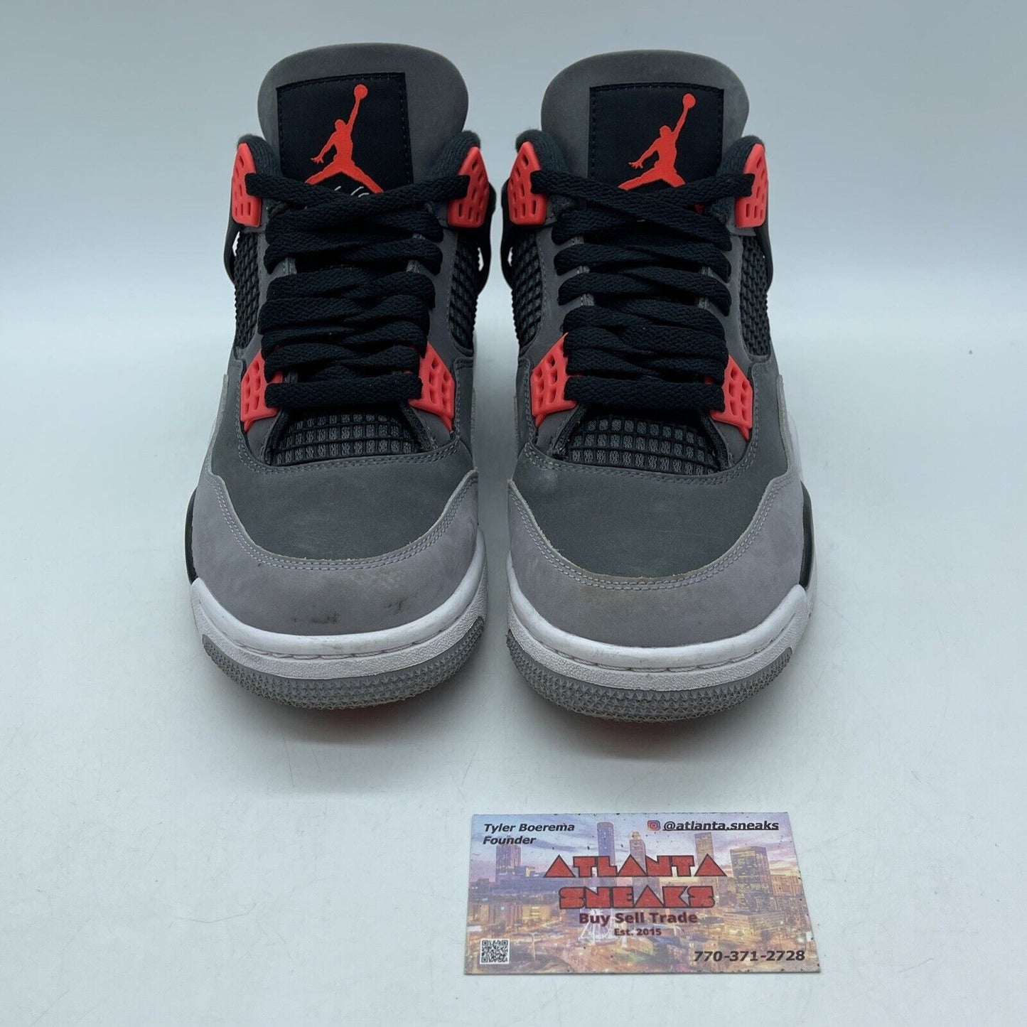 Size 8 - Jordan 4 Retro Mid Infrared Black Pink Grey Leather (DH6927-061)