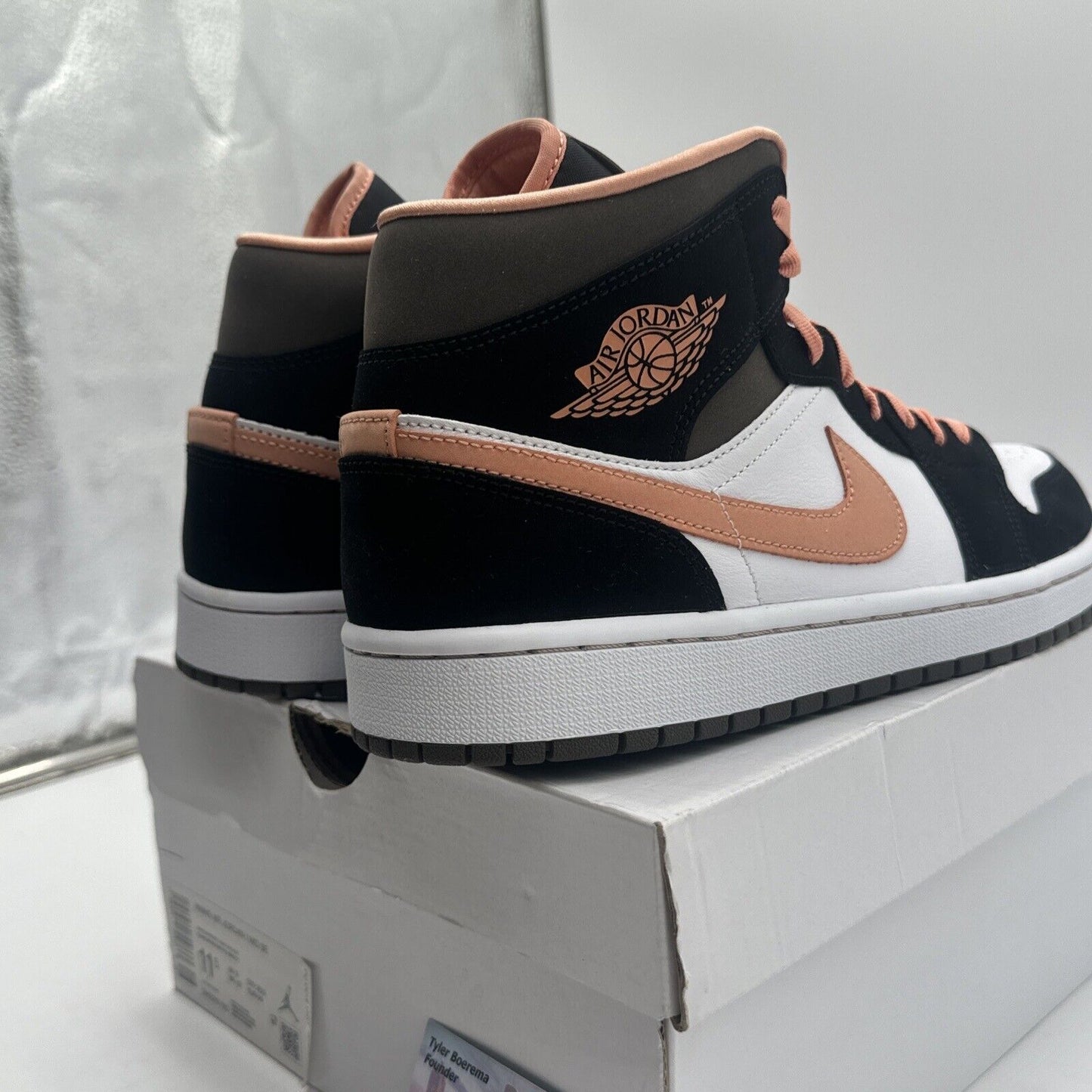 Size 11.5 - Jordan 1 Mid Black/Brown/Peach Mocha Suede Leather NEW black OG All