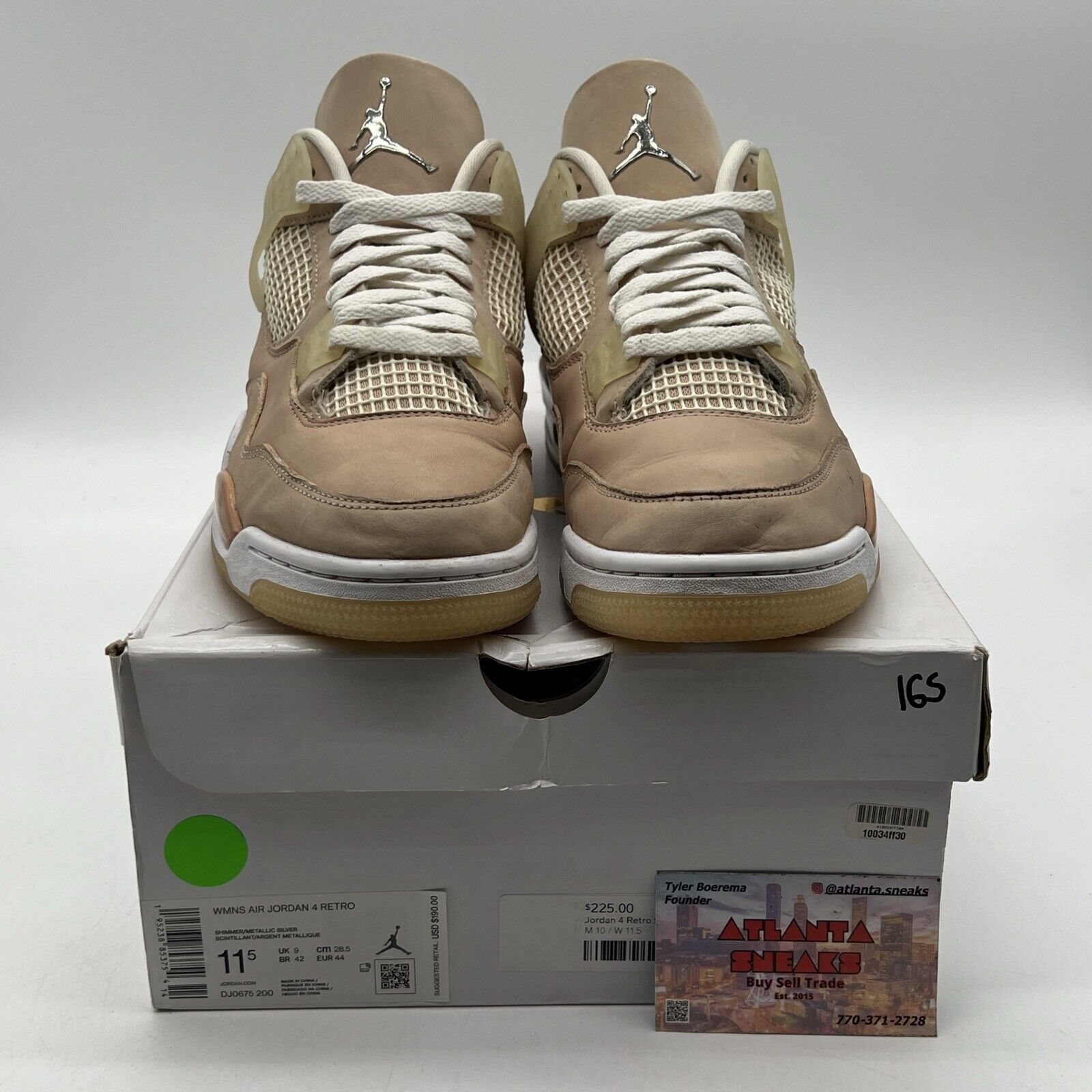 Size 11.5 - Air Jordan 4 Retro Shimmer W White Leather (DJ0675-200)