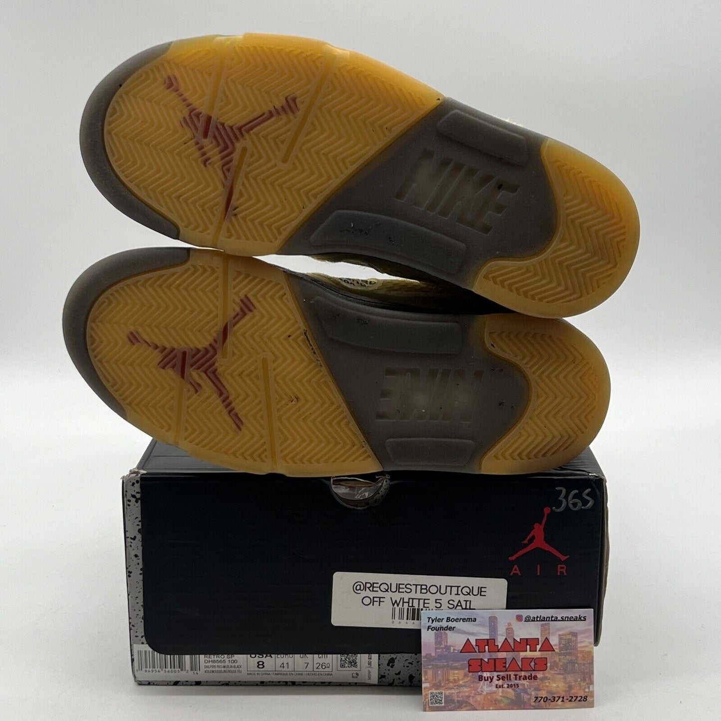 Size 8 - Jordan 5 SP x Off-White Mid Sail Black Red Cream Grey (DH8565-100)