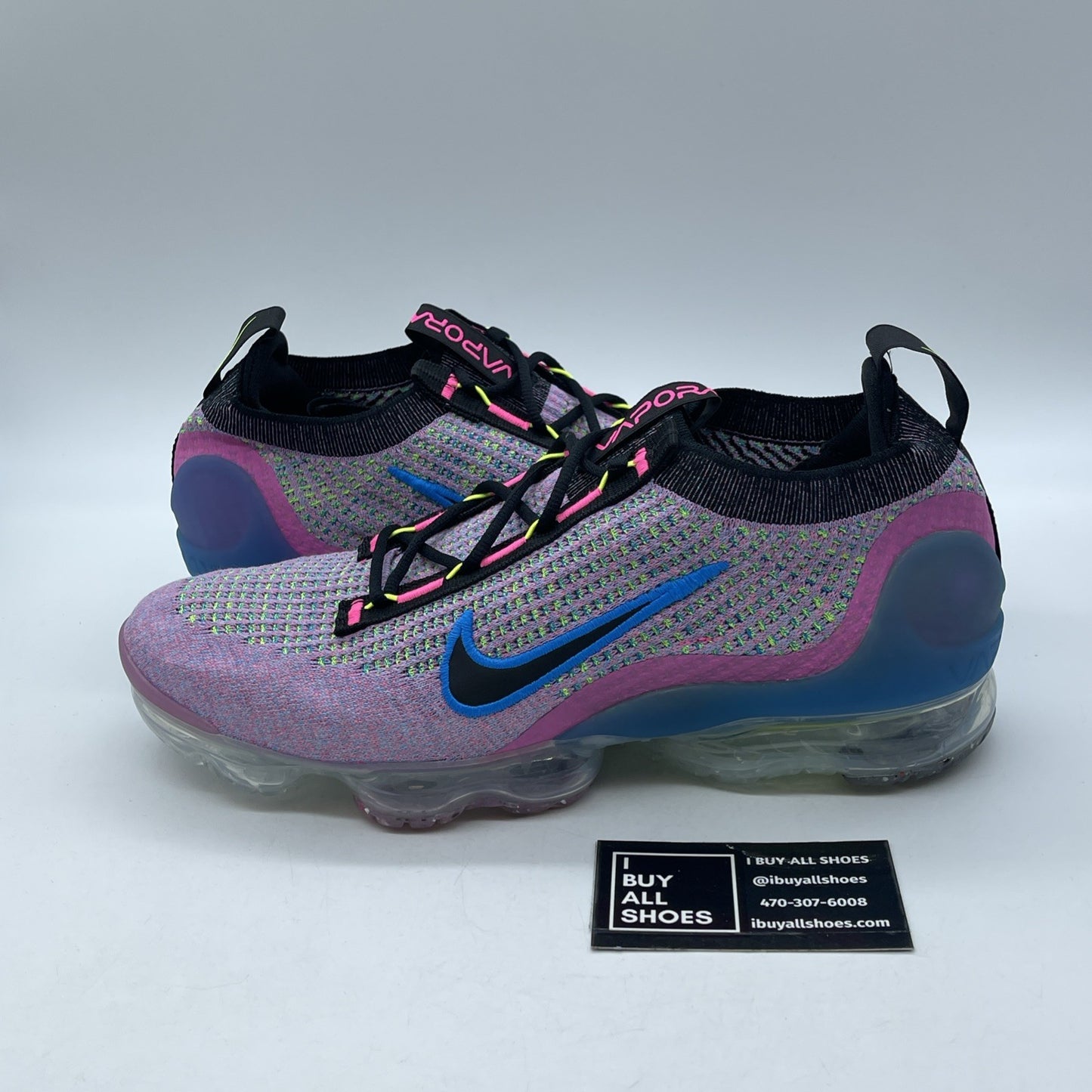 Size 12W - Nike Air VaporMax 2021 Flyknit Next Nature Pink Blast Photo Blue