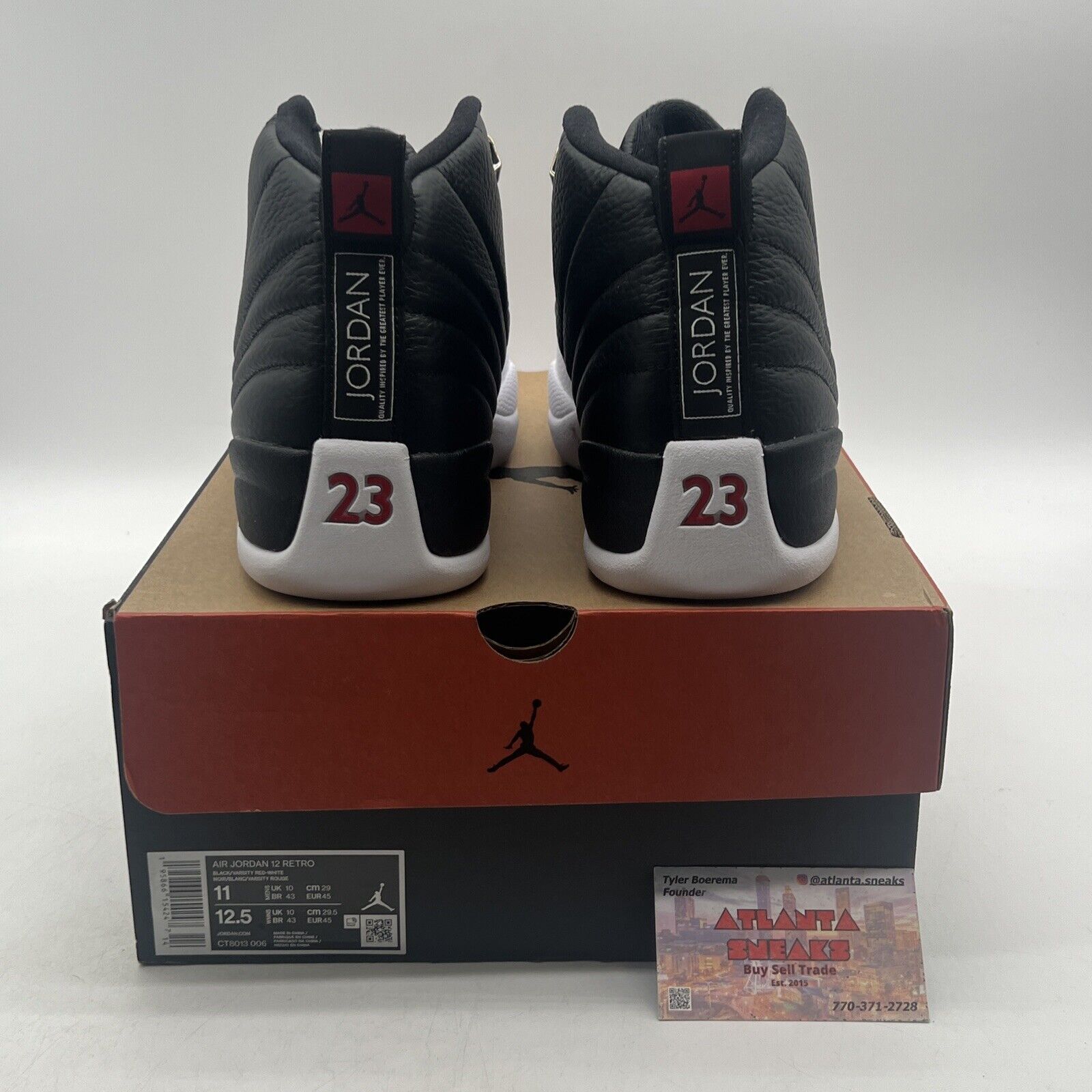 Size 11 - Jordan 12 Retro Mid Playoff White Black Red Leather (CT8013-006)