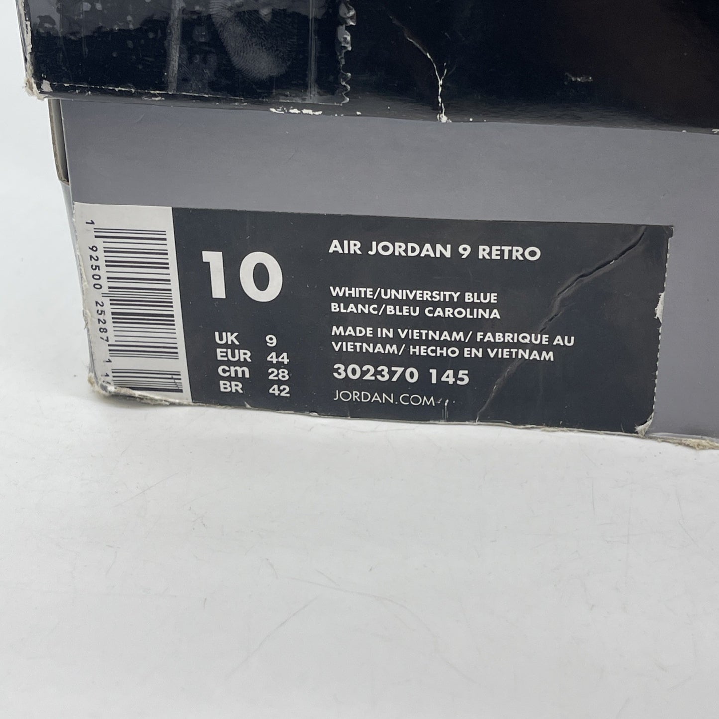 Size 10 - Air Jordan 9 Retro UNC Blue White Leather (302370-145)