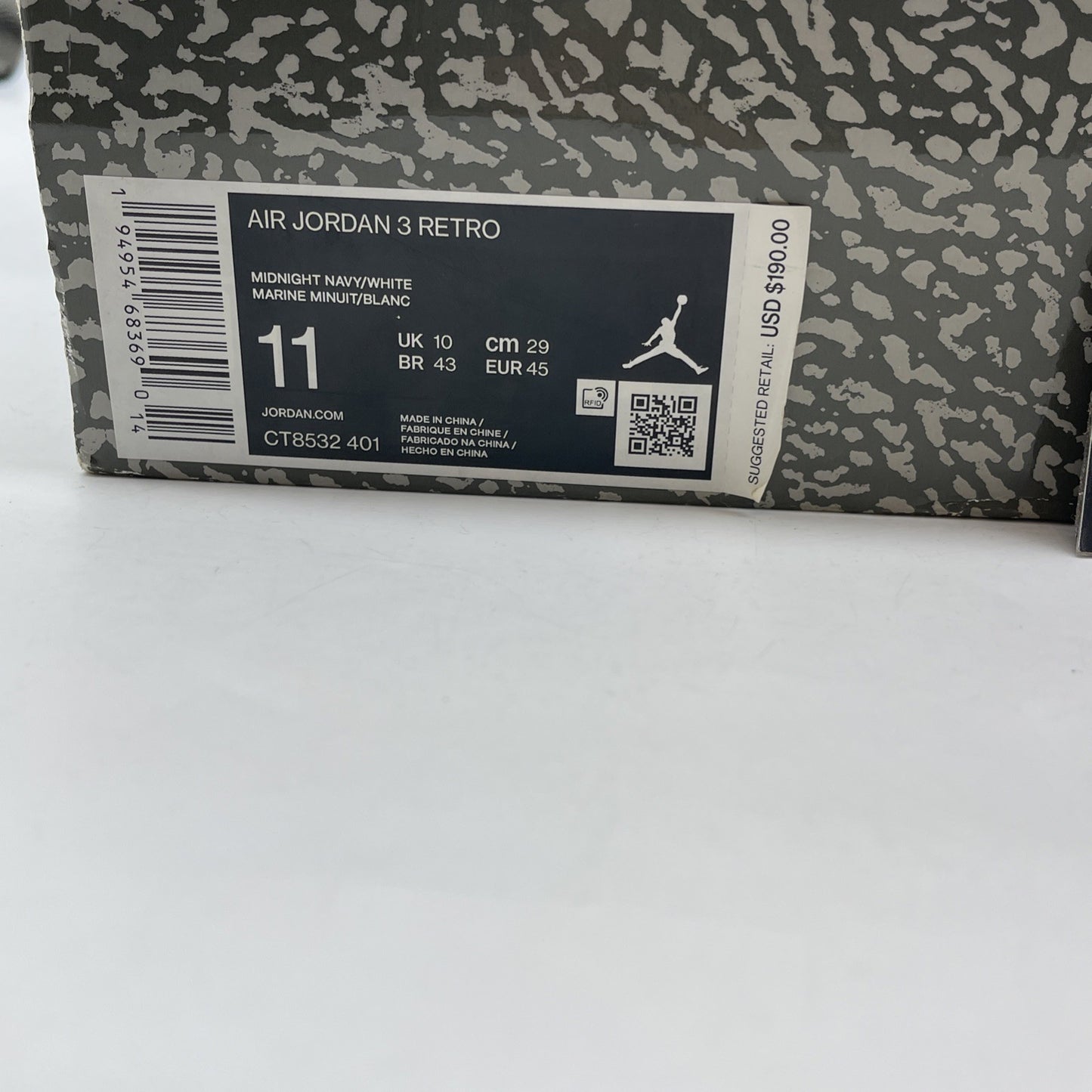 Size 11 - Jordan 3 Georgetown Blue Grey Suede Leather (CT8532-401)