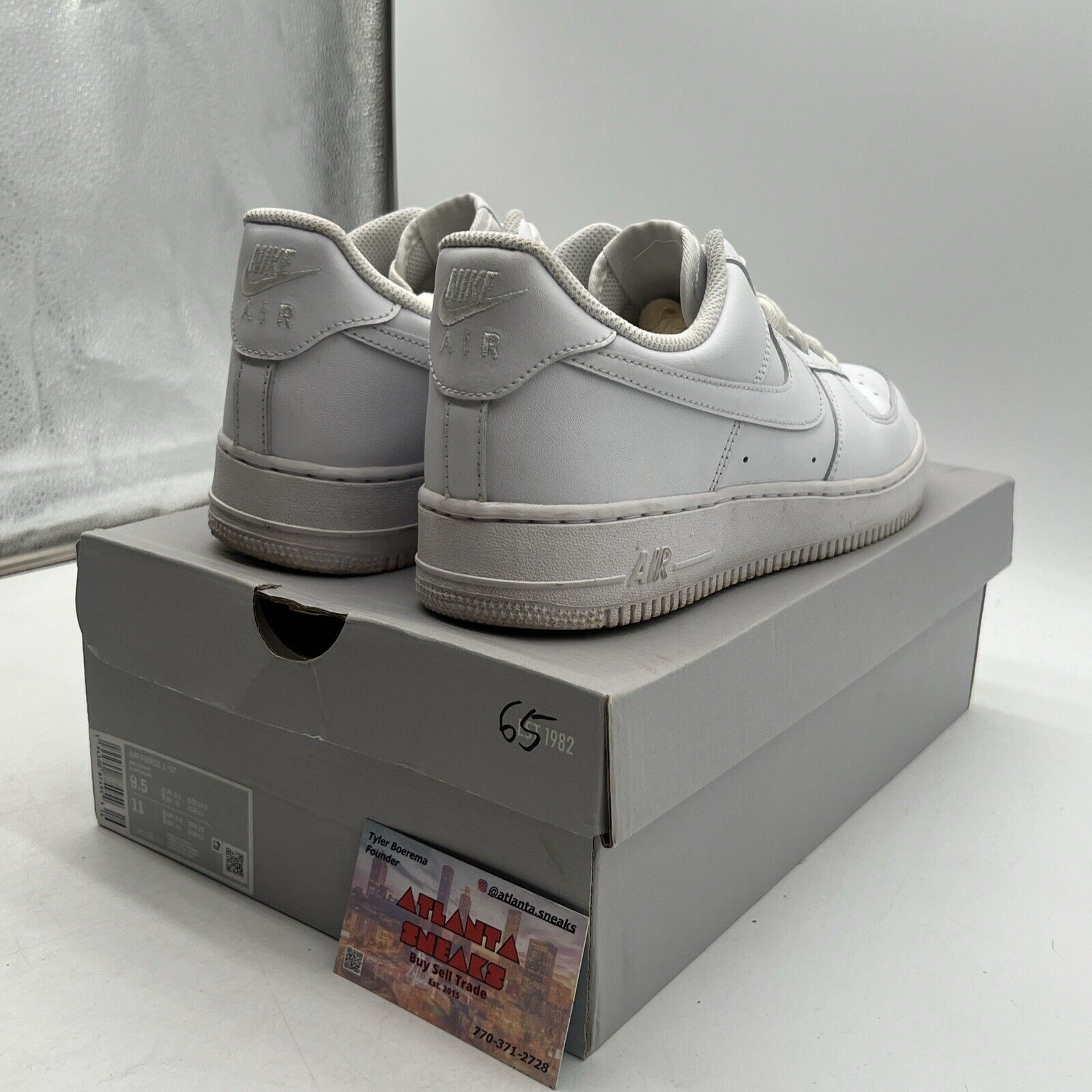 Size 9.5 - Nike Air Force 1 '07 Low Triple White Leather (CW2288-111)