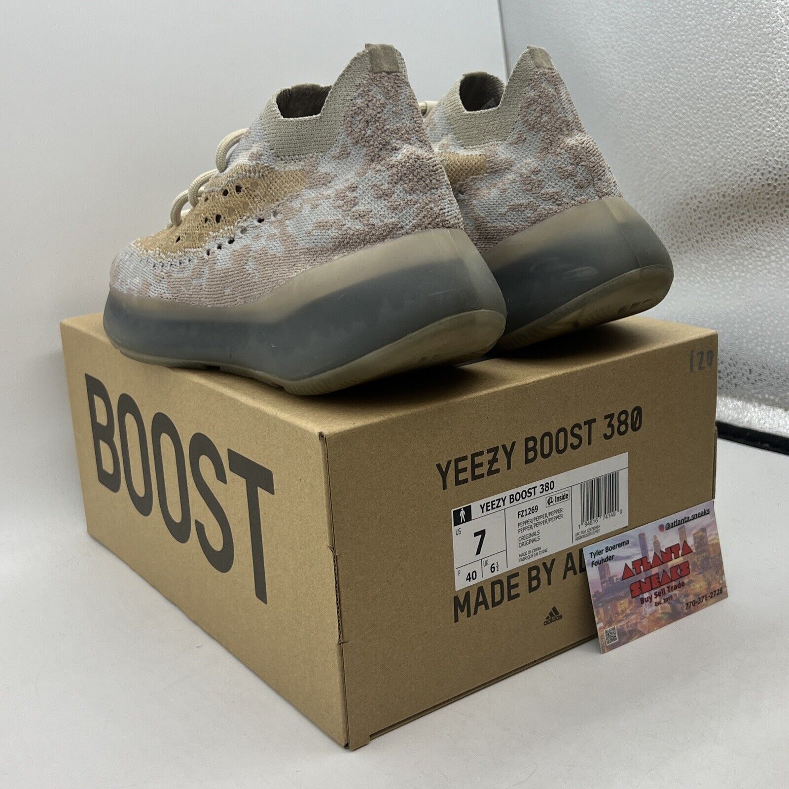 Size 7 - adidas Yeezy Boost 380 Pepper Non-Reflective (FZ1269)