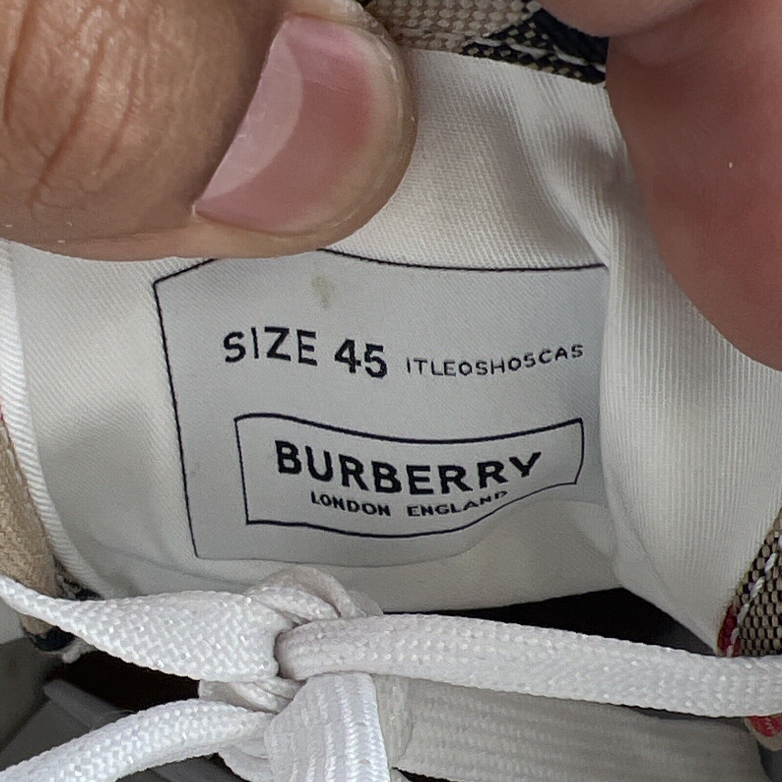 Size 12 - Burberry vintage check canvas low  top sneakers( Authentic)