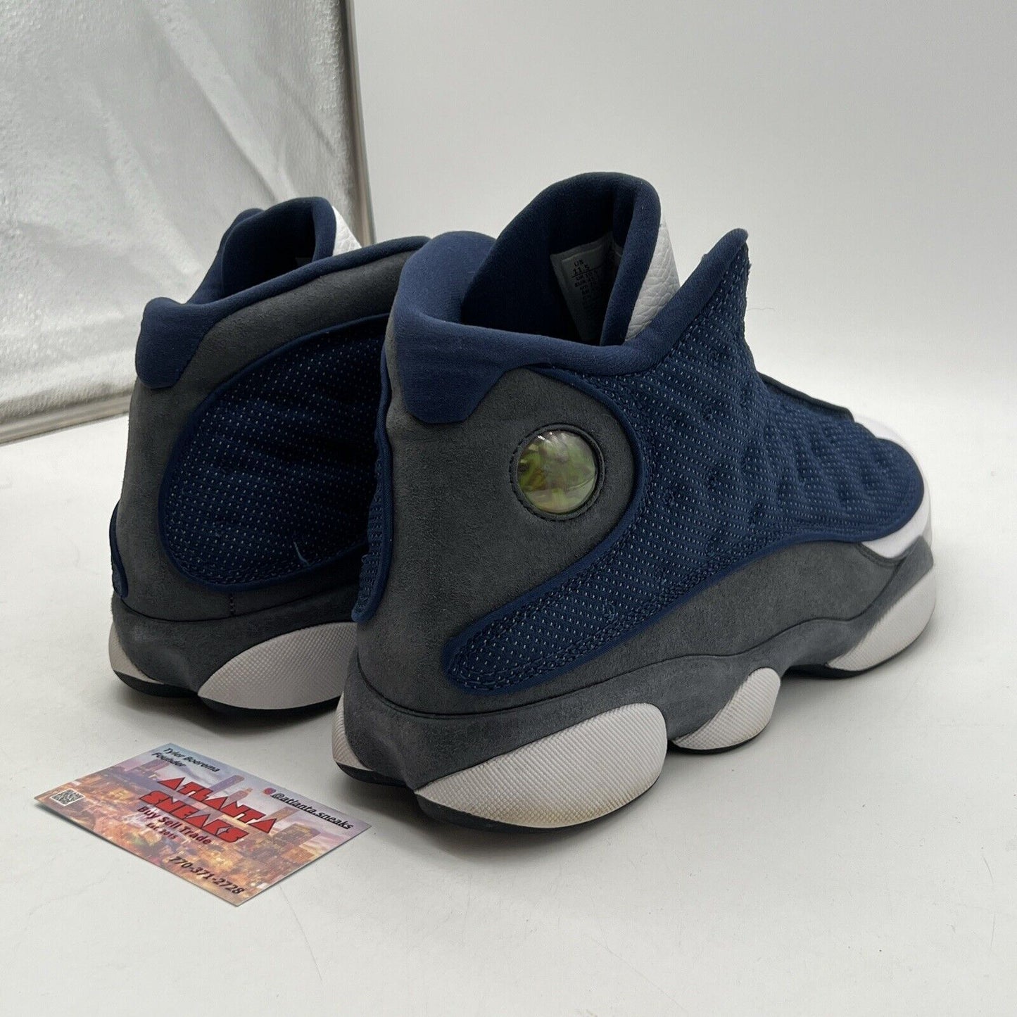 Size 11.5 - Jordan 13 Retro Mid Flint White Grey Blue Suede Leather (414571-404)