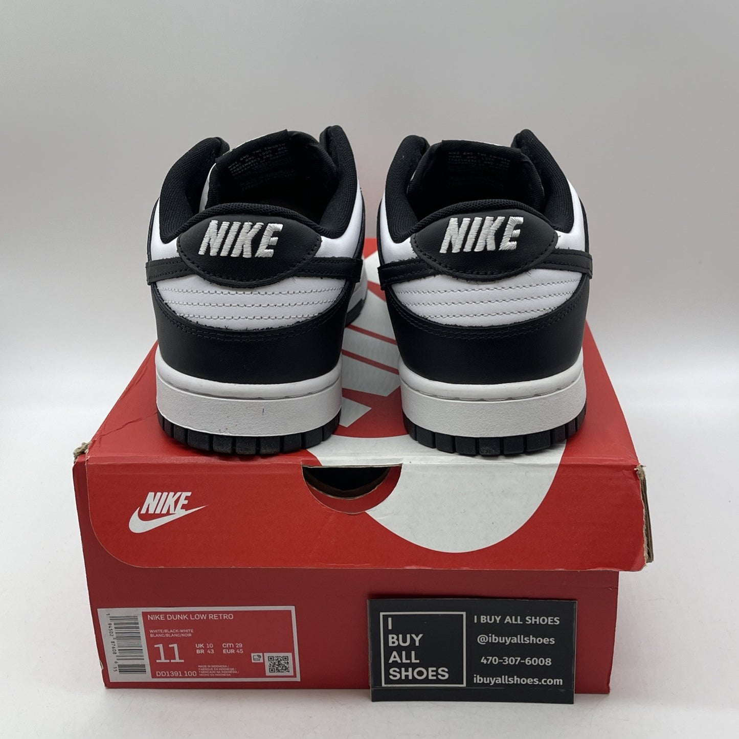 Size 11 - Nike Dunk Low Black White Leather (DD1391-100)
