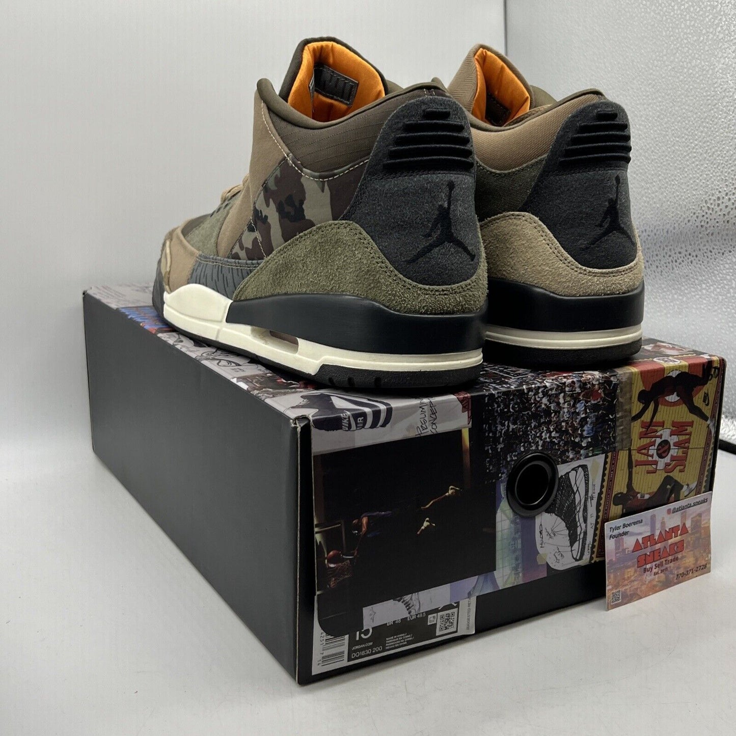 Size 15 - Jordan 3 Retro Patchwork 2021 Green Black Tan Suede (DO1830-200)