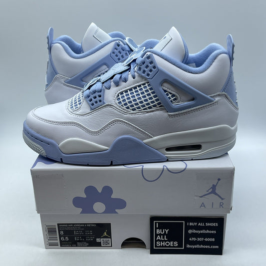 Size 8W - Air Jordan 4 Retro Forget Me Not Blue White Leather (HV0823-100)