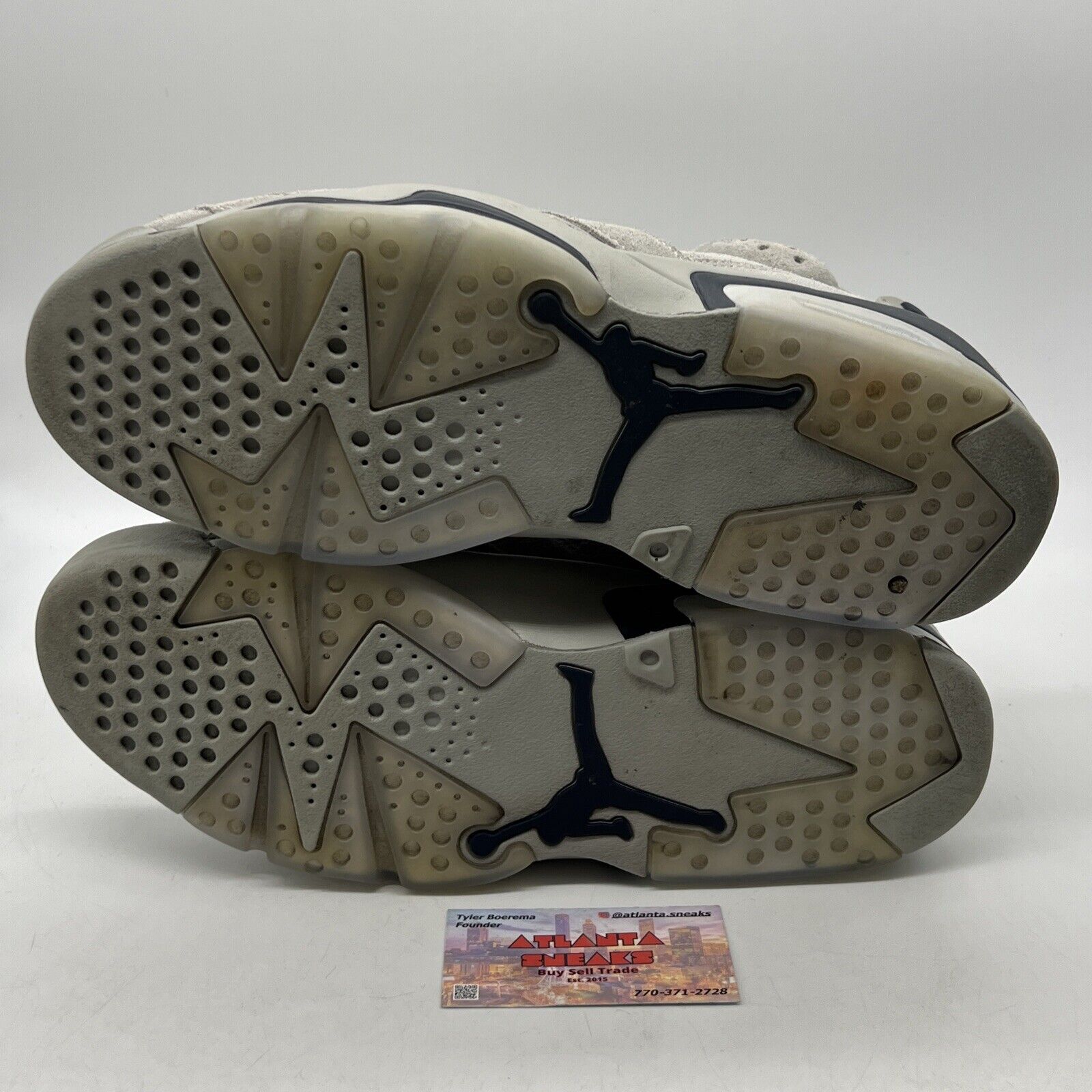 Size 12 - Jordan 6 Retro Mid Georgetown Grey Navy Suede (554724-025)