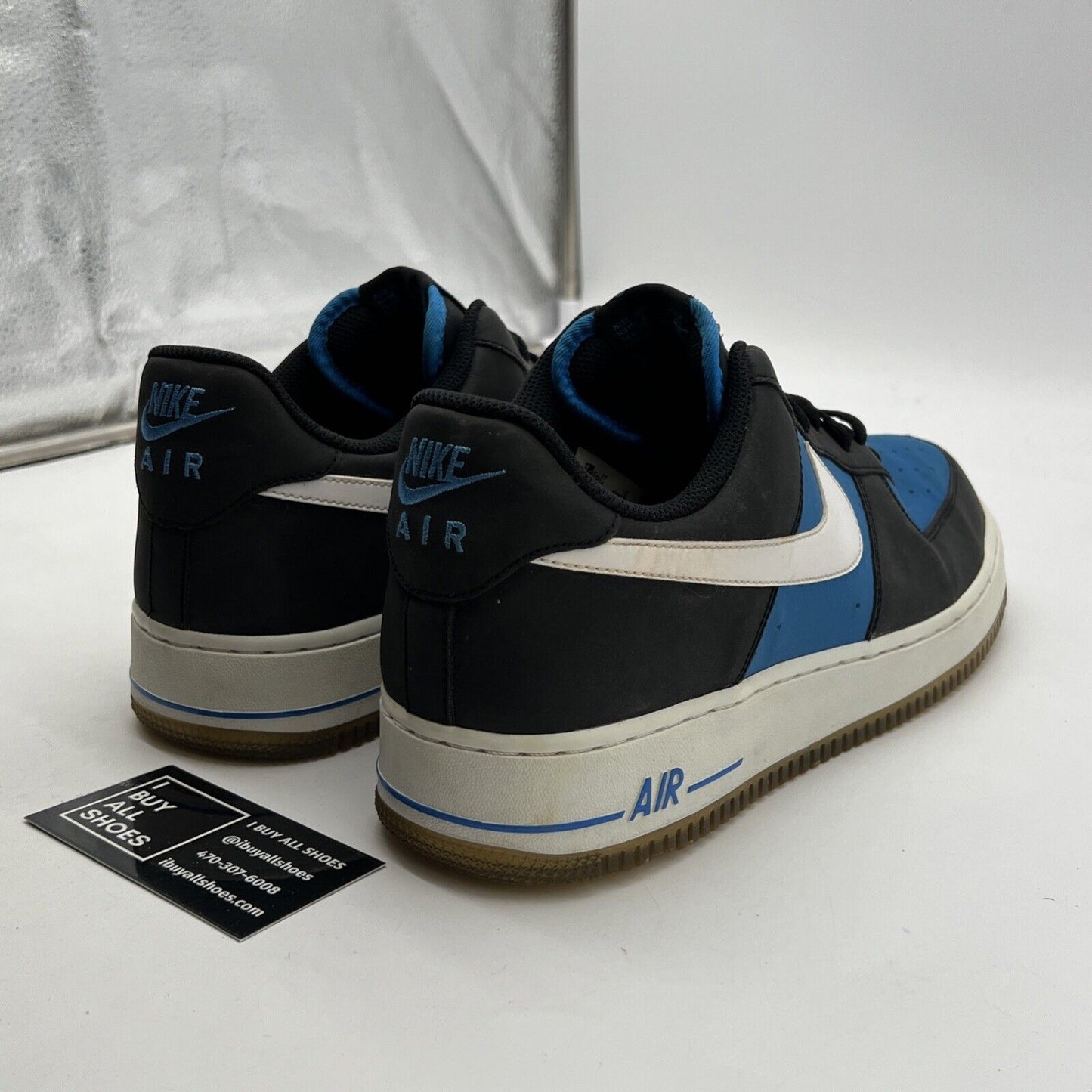 Size 12 - Nike Air Force 1 Black Light Photo Blue (488298-049)