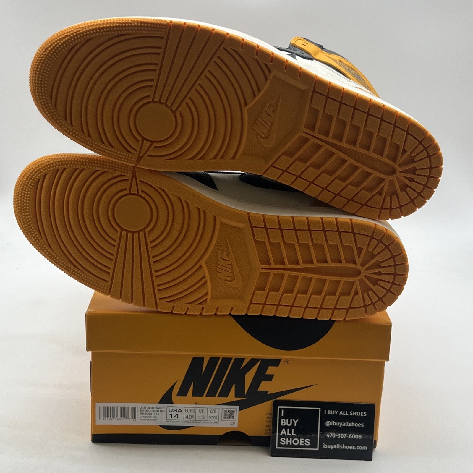 Size 14 - Air Jordan 1 Retro OG High Yellow Toe (555088-711)