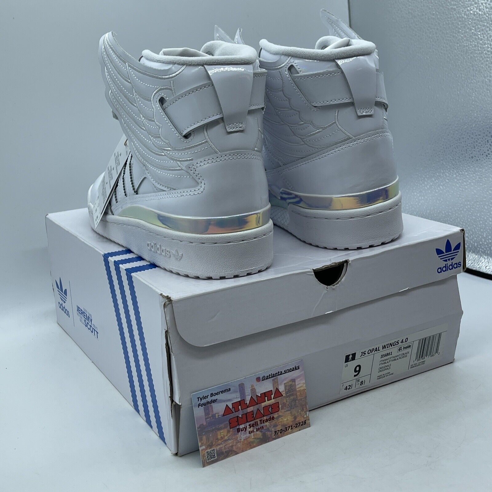 Size 9 - adidas Jeremy Scott x Forum Wings 4.0 White Opal Leather (IE6861)