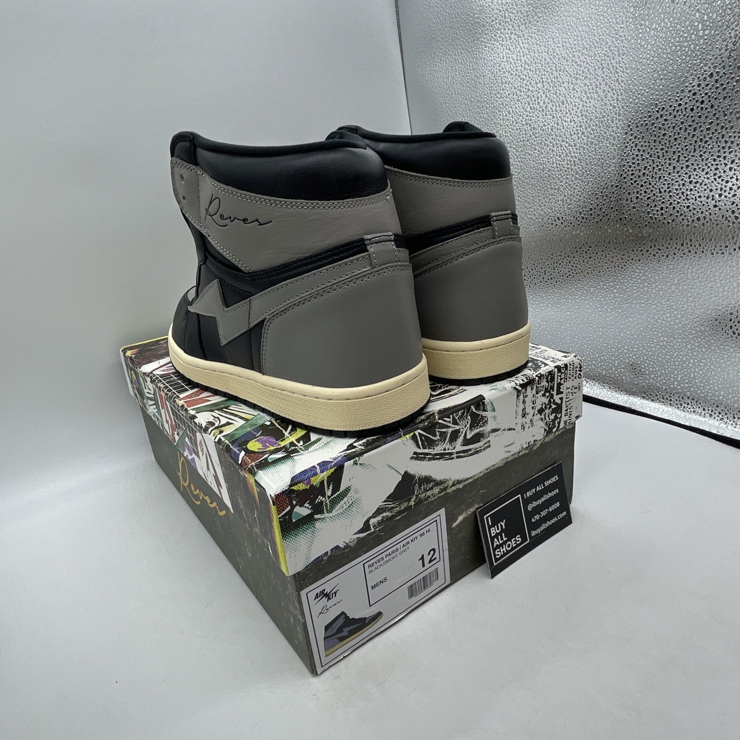 Size 12 - Reves Paris Air Kiy ‘85 Hi Black Smoke Grey