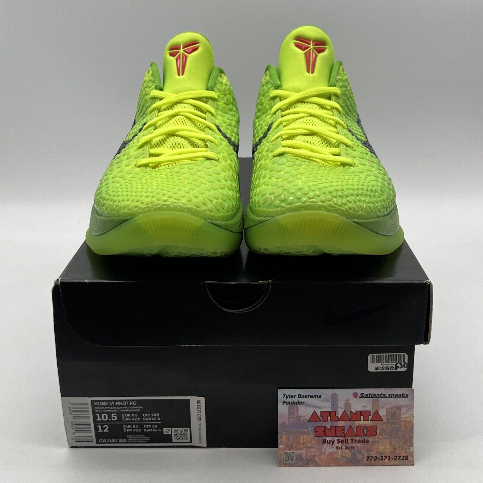 Size 10.5 - Nike Zoom Kobe 6 Protro Low Grinch Red (CW2190-300)