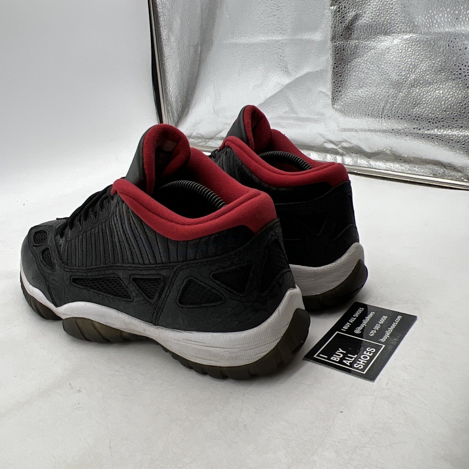 Size 9 - Air Jordan 11 Retro IE 2011 Low Black Charcoal Red (306008-001)
