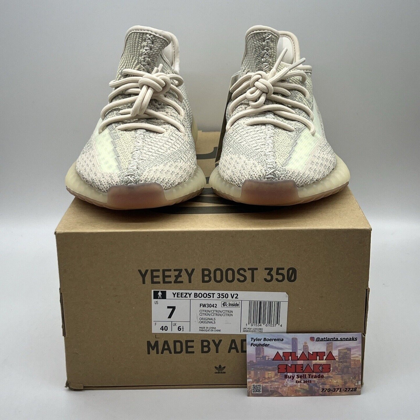 Size 7 - Yeezy Boost 350 V2 Citrin Non-Reflective Brand New Og All