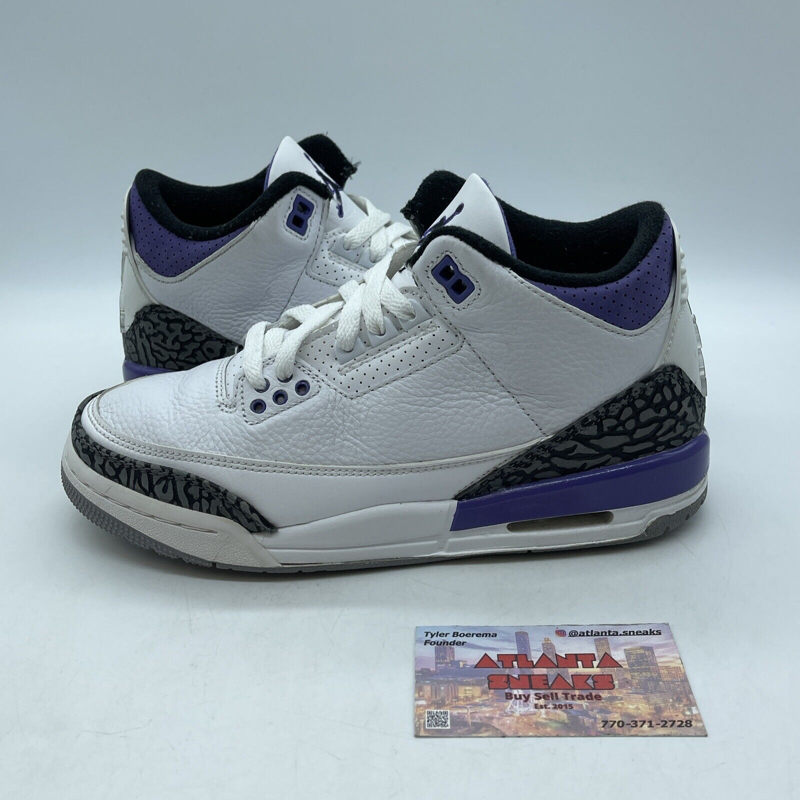 Size 6 (GS) - Jordan 3 Retro Mid Dark Iris White Grey Purple Black (DM0967-105)